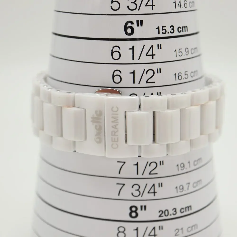 Oxette White Ceramic Pave 38mm Unisex Watch Iced Date Sapphire Coat New Battery